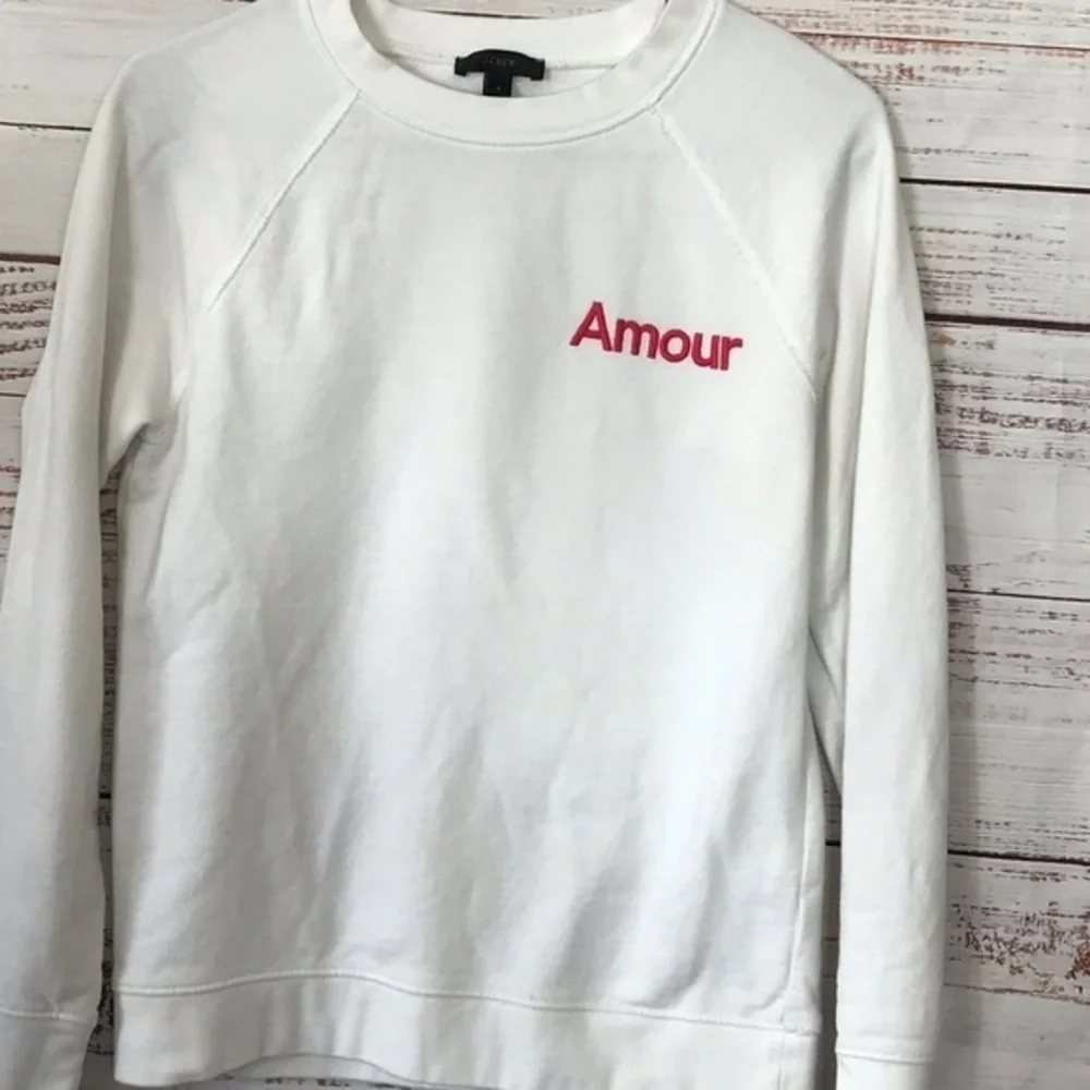 J.Crew Amour‎ white crewneck size small popover sweater